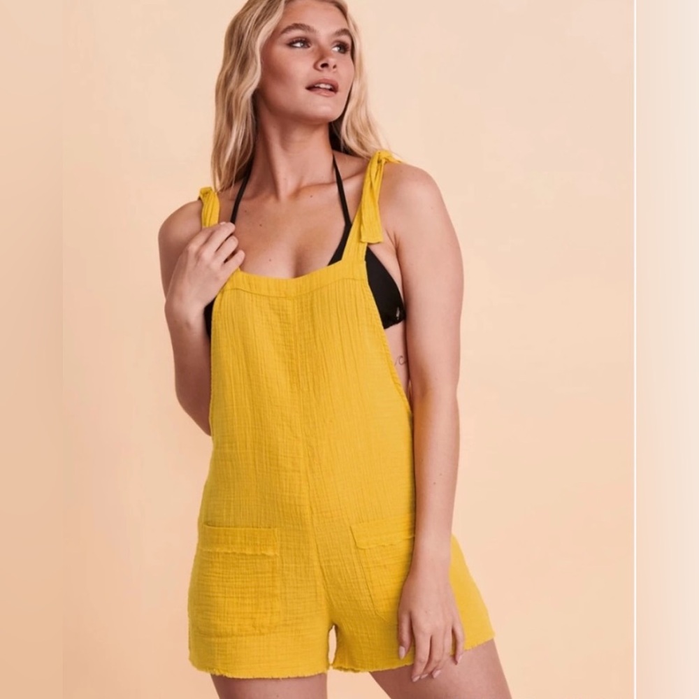 Billabong GIRL ON THE RUN Muslin Cotton Overalls Romper